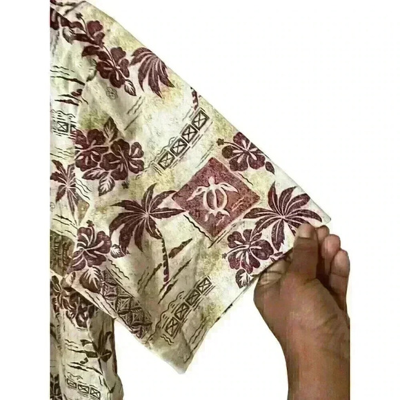 Vtg Ho Aloha Mens Hawaiian Shirt Large Floral Short Sleeve Cotton Button Up - Picture 4 of 5